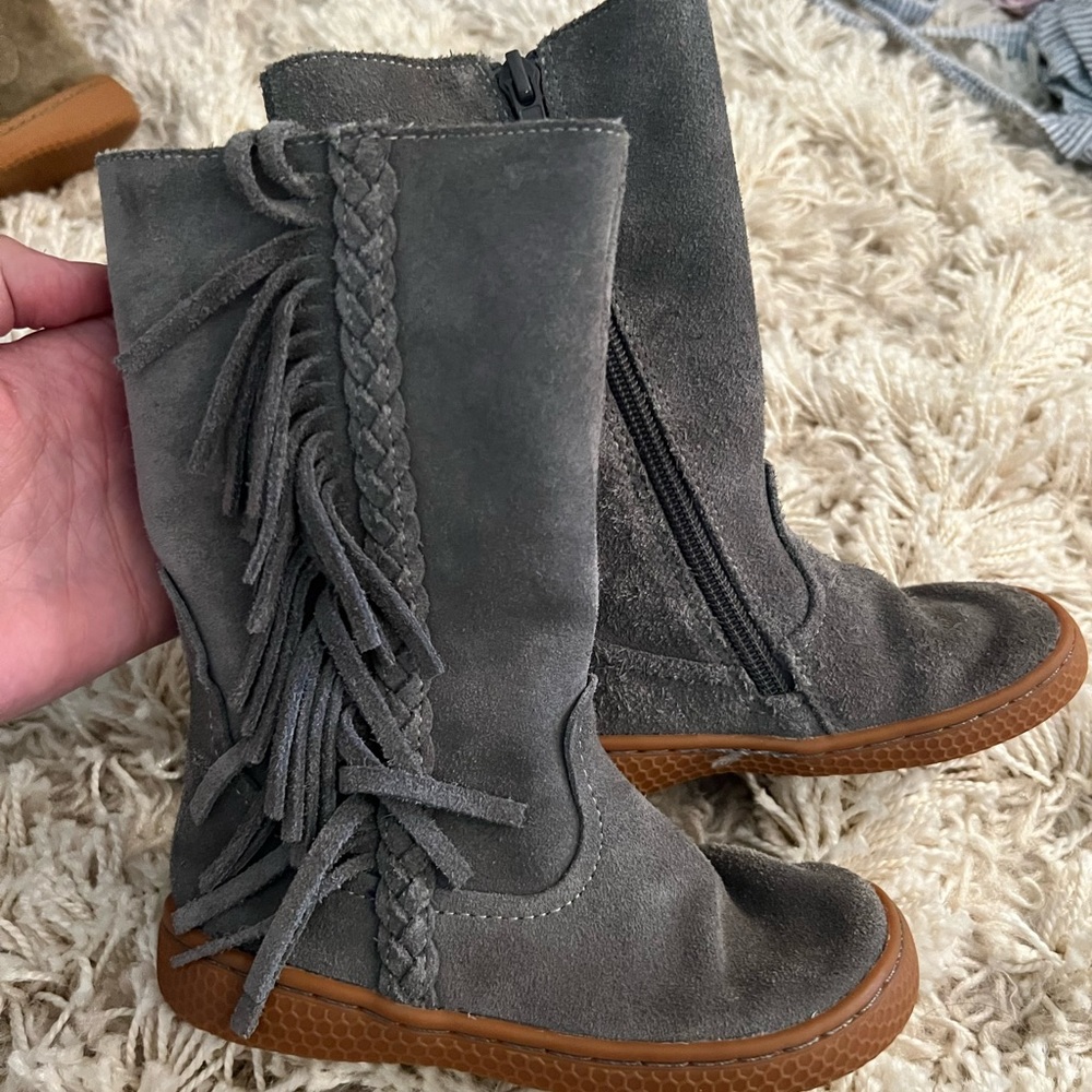 Livie and Luca grey fringe boots size 9